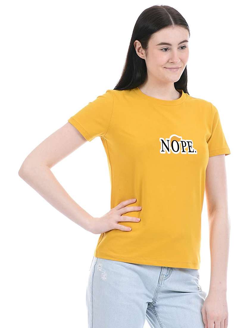 yellow cotton regular tshirt - 19985277 - Standard Image - 1