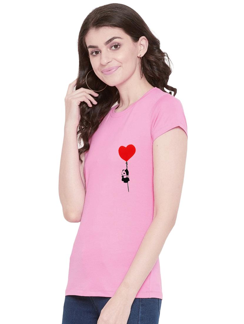 pink cotton regular tshirt - 19985291 - Standard Image - 1