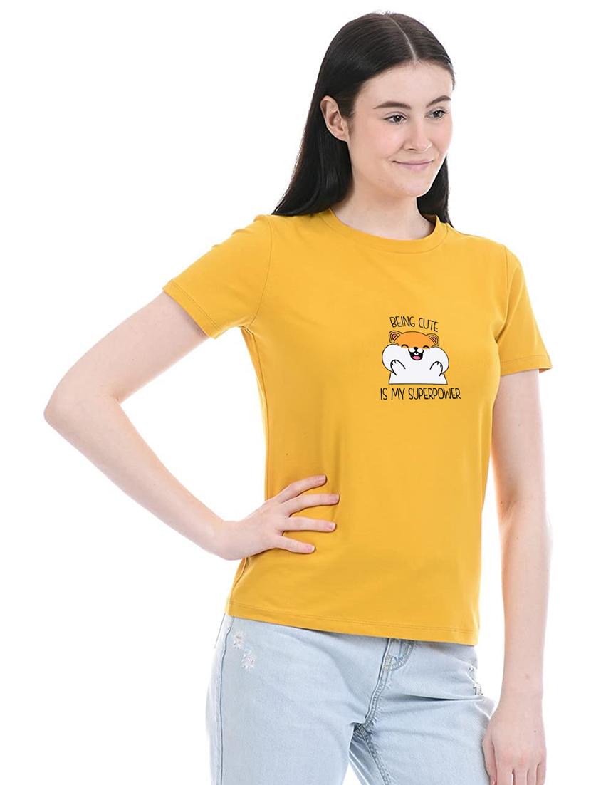 yellow cotton regular tshirt - 19985295 -  Standard Image - 1