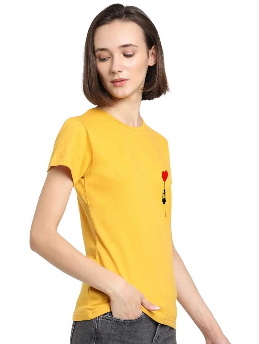 yellow cotton regular tshirt - 19985299 -  Standard Image - 1