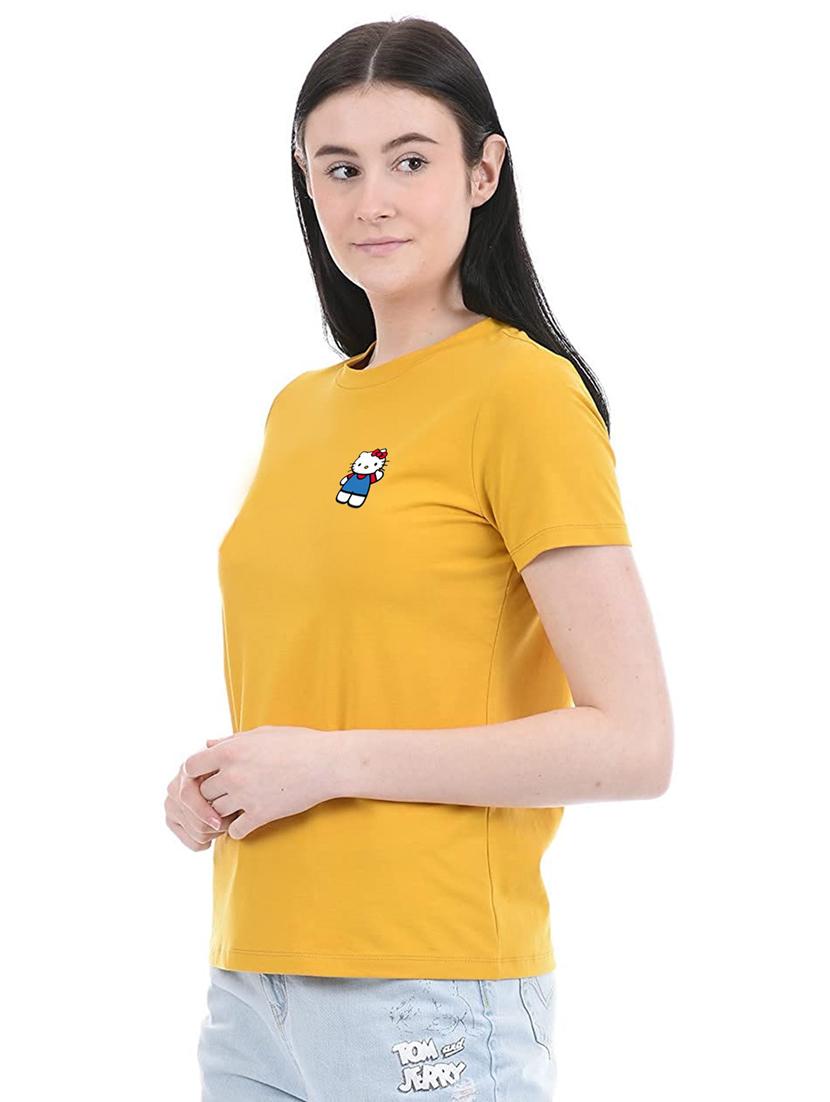yellow cotton regular tshirt - 19985312 - Standard Image - 1