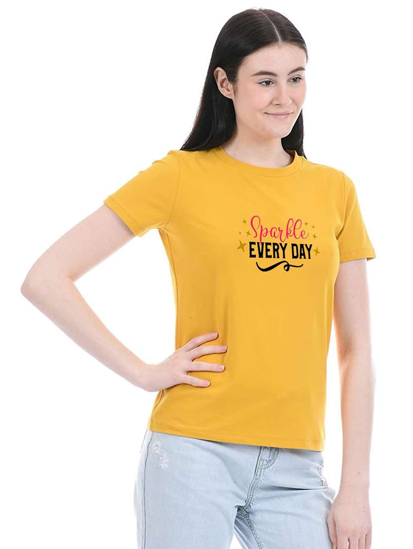 yellow cotton regular tshirt - 19985315 -  Standard Image - 1