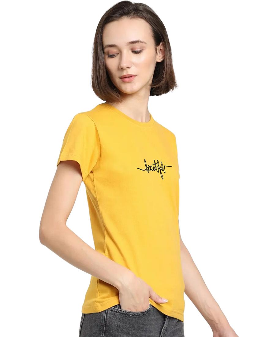 yellow cotton regular tshirt - 19985334 - Standard Image - 1