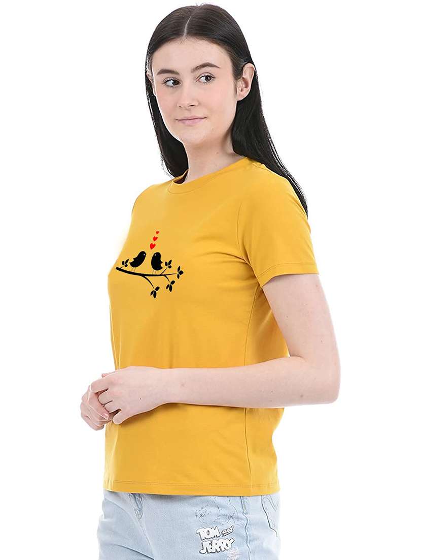 yellow cotton regular tshirt - 19985341 -  Standard Image - 1