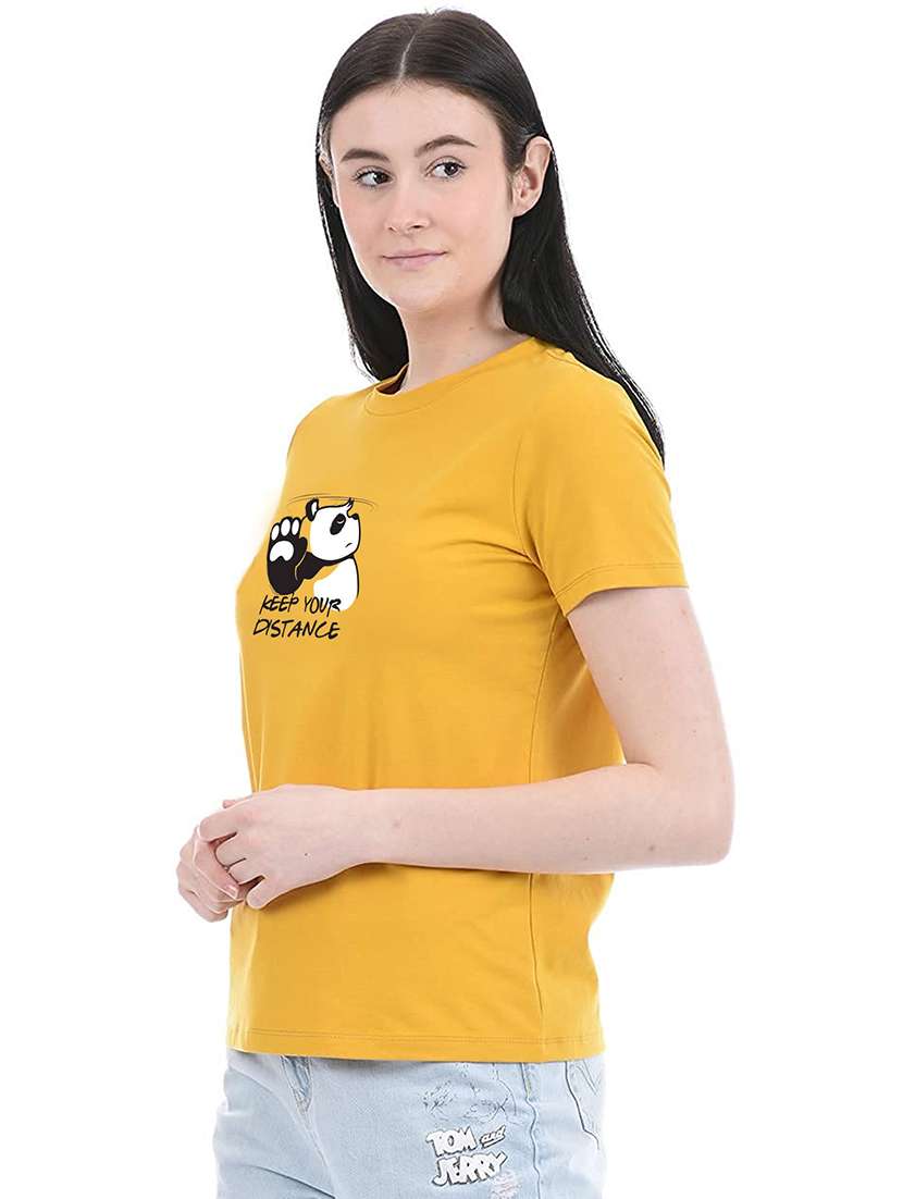 yellow cotton regular tshirt - 19985352 - Standard Image - 1