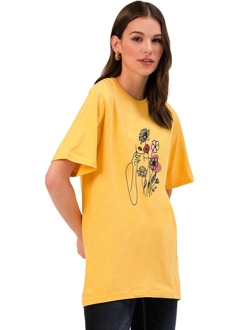 yellow cotton regular tshirt - 19985391 -  Standard Image - 1