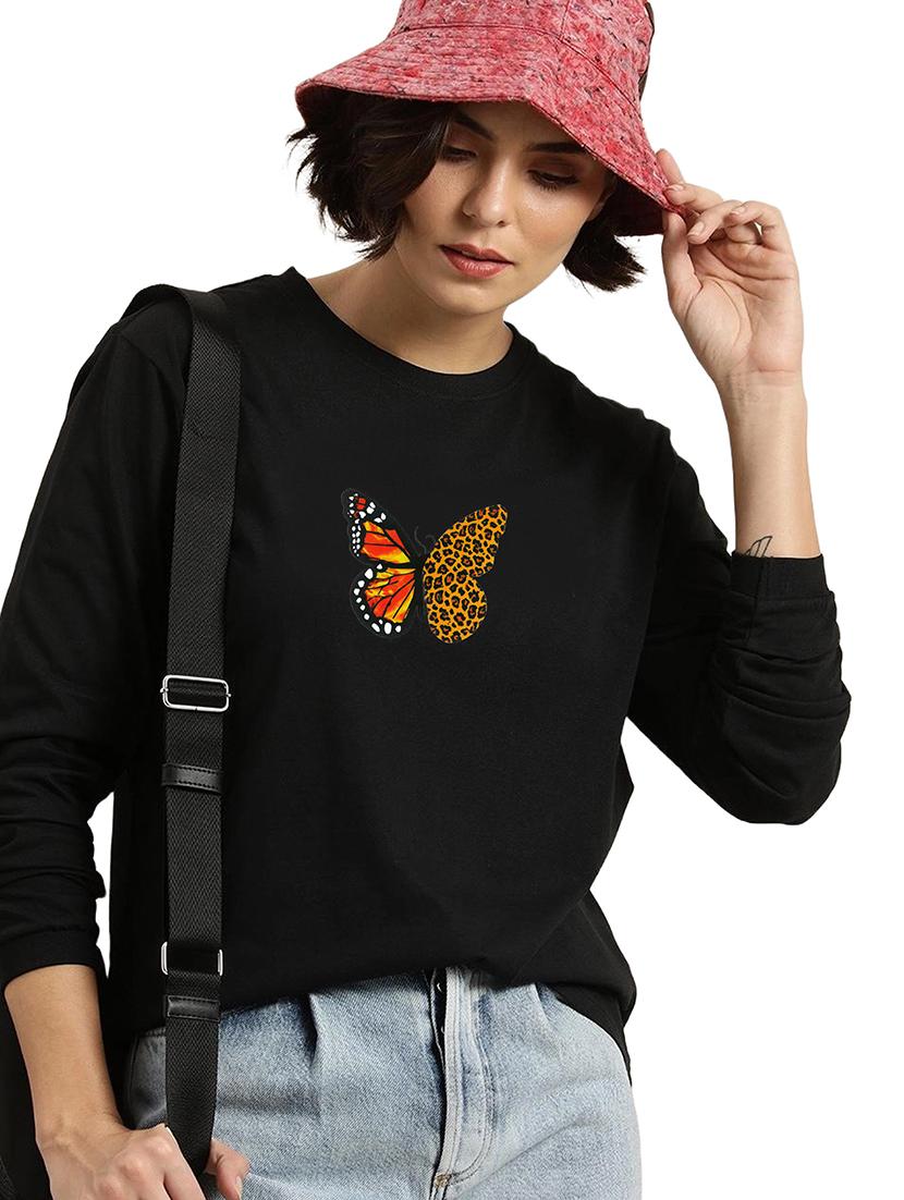 black cotton regular tshirt - 19985427 - Standard Image - 1