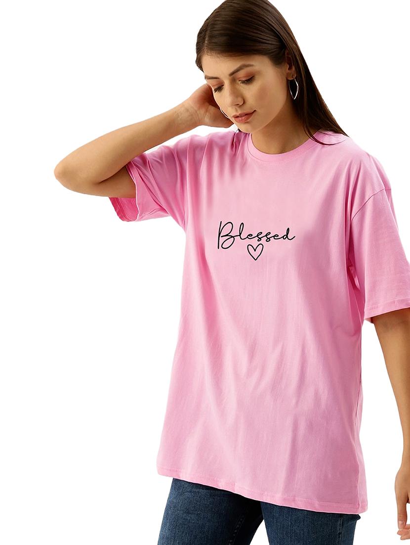pink cotton regular tshirt - 19985447 - Standard Image - 1