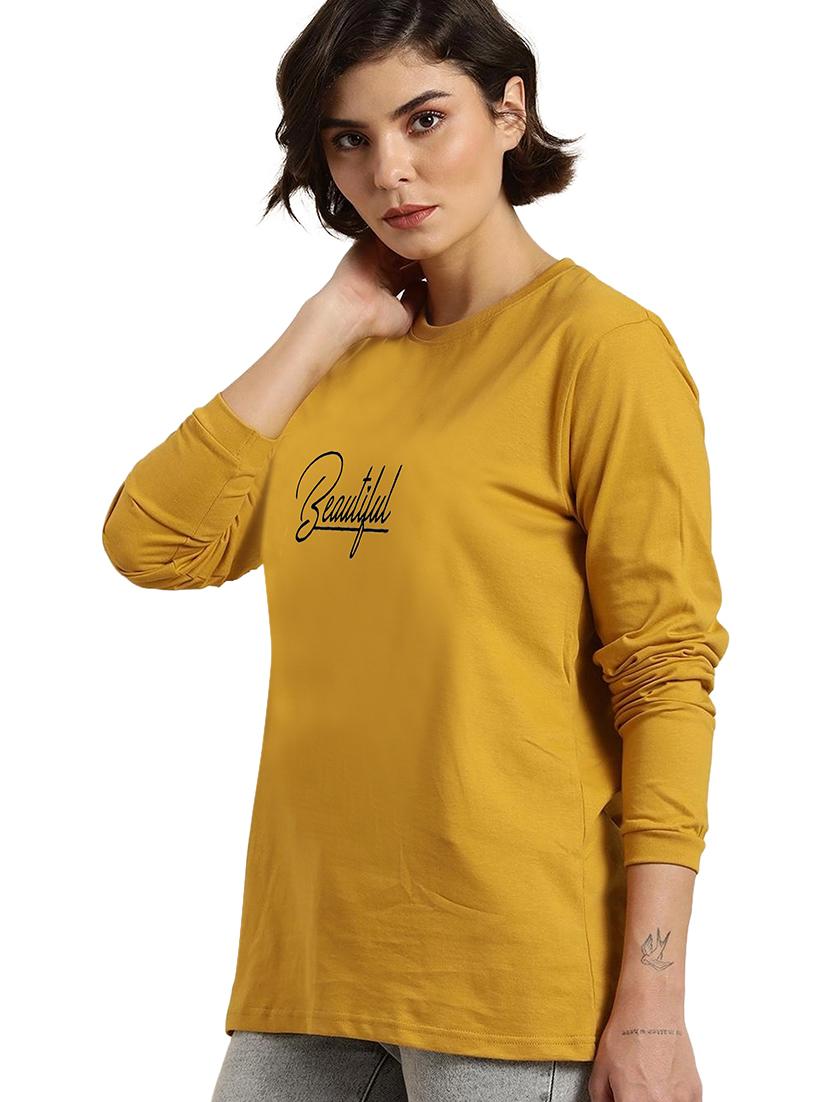 yellow cotton regular tshirt - 19985466 -  Standard Image - 1