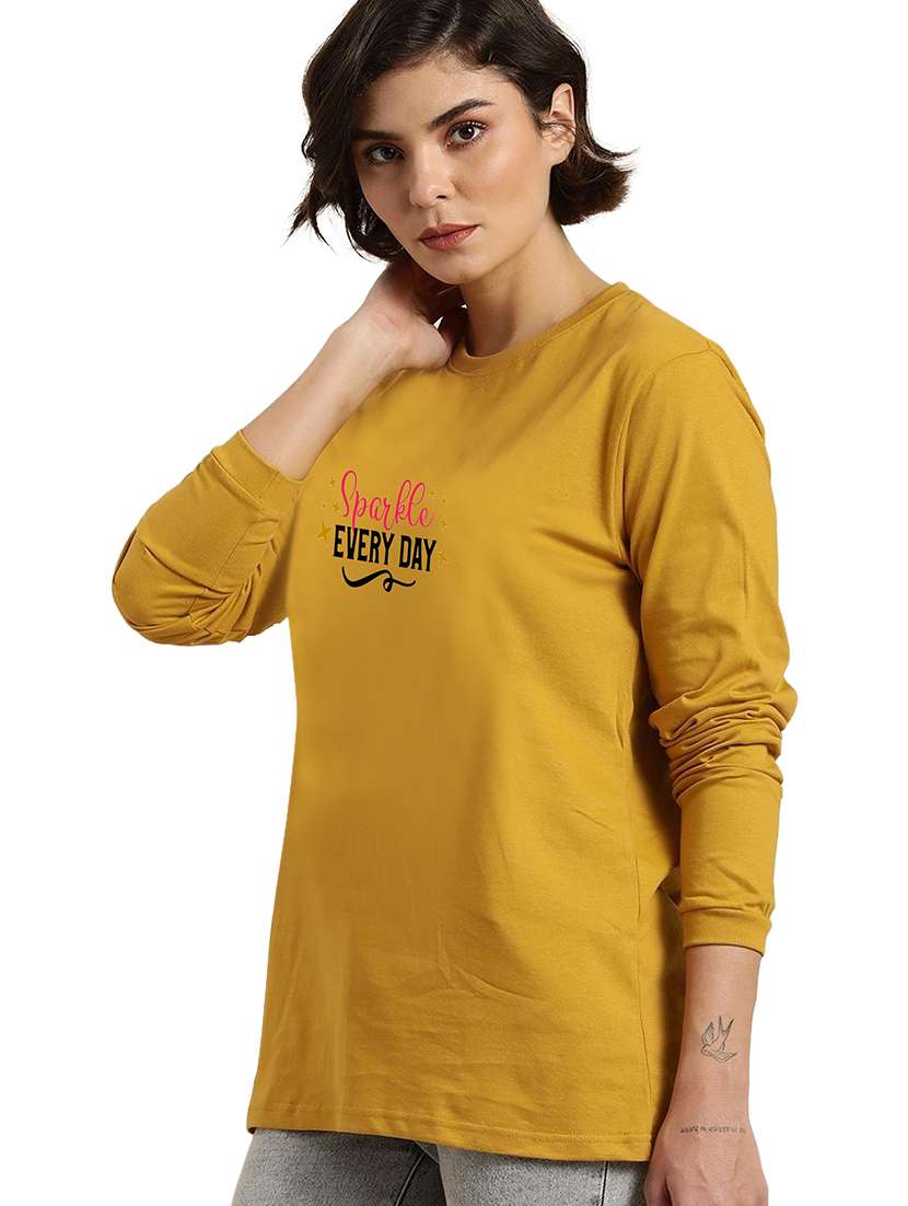 yellow cotton regular tshirt - 19985474 -  Standard Image - 1