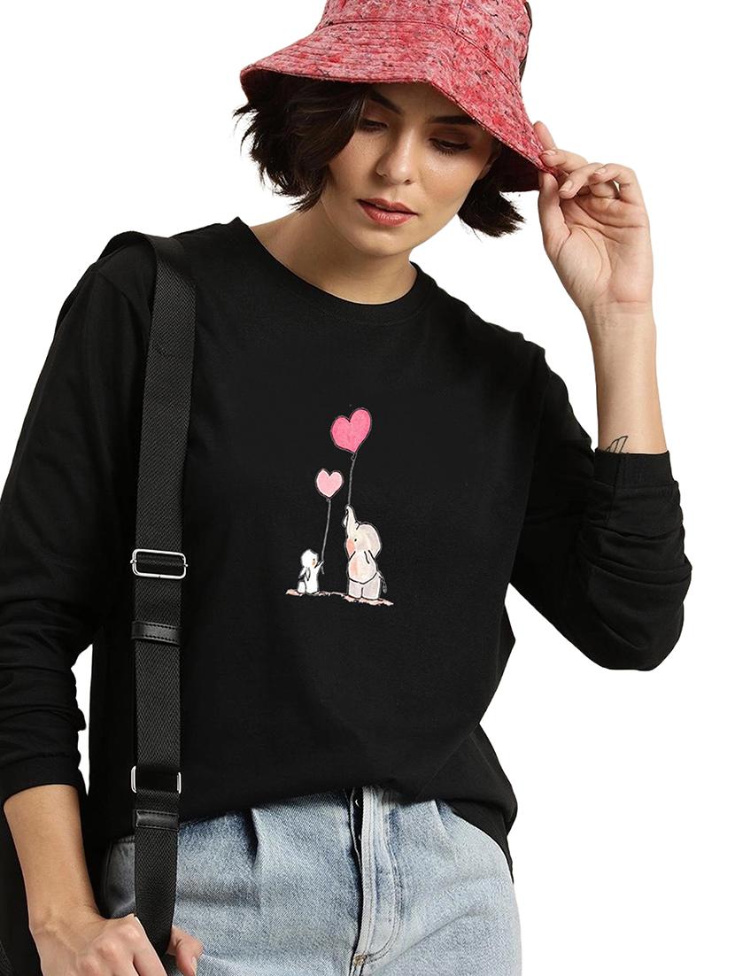 black cotton regular tshirt - 19985521 - Standard Image - 1