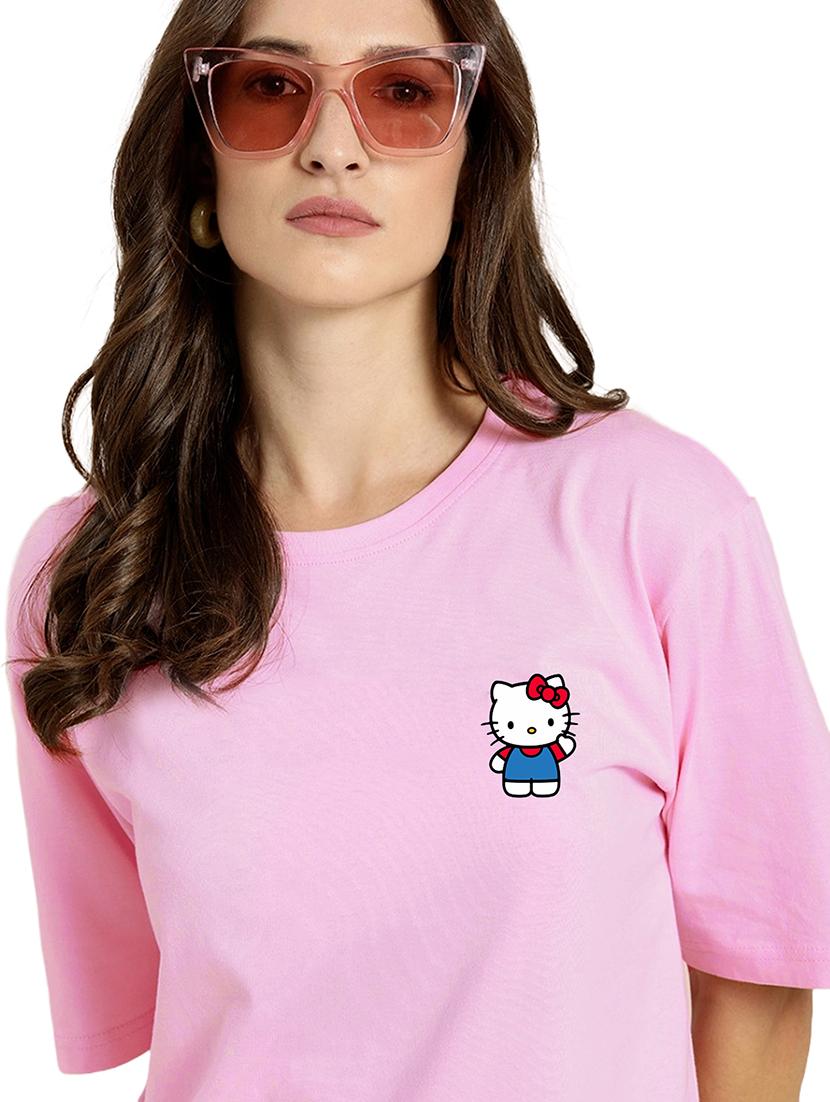 pink cotton oversized tshirt - 19985535 -  Standard Image - 1