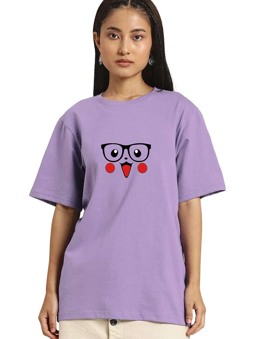 purple cotton regular tshirt