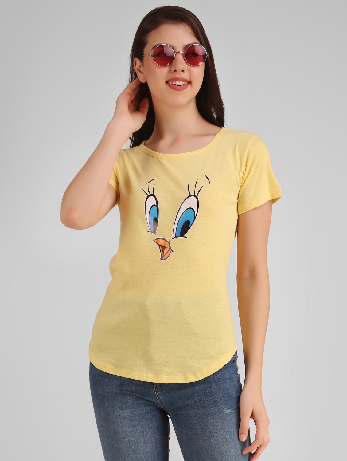 yellow cotton blend regular tshirt - 19985745 -  Standard Image - 1