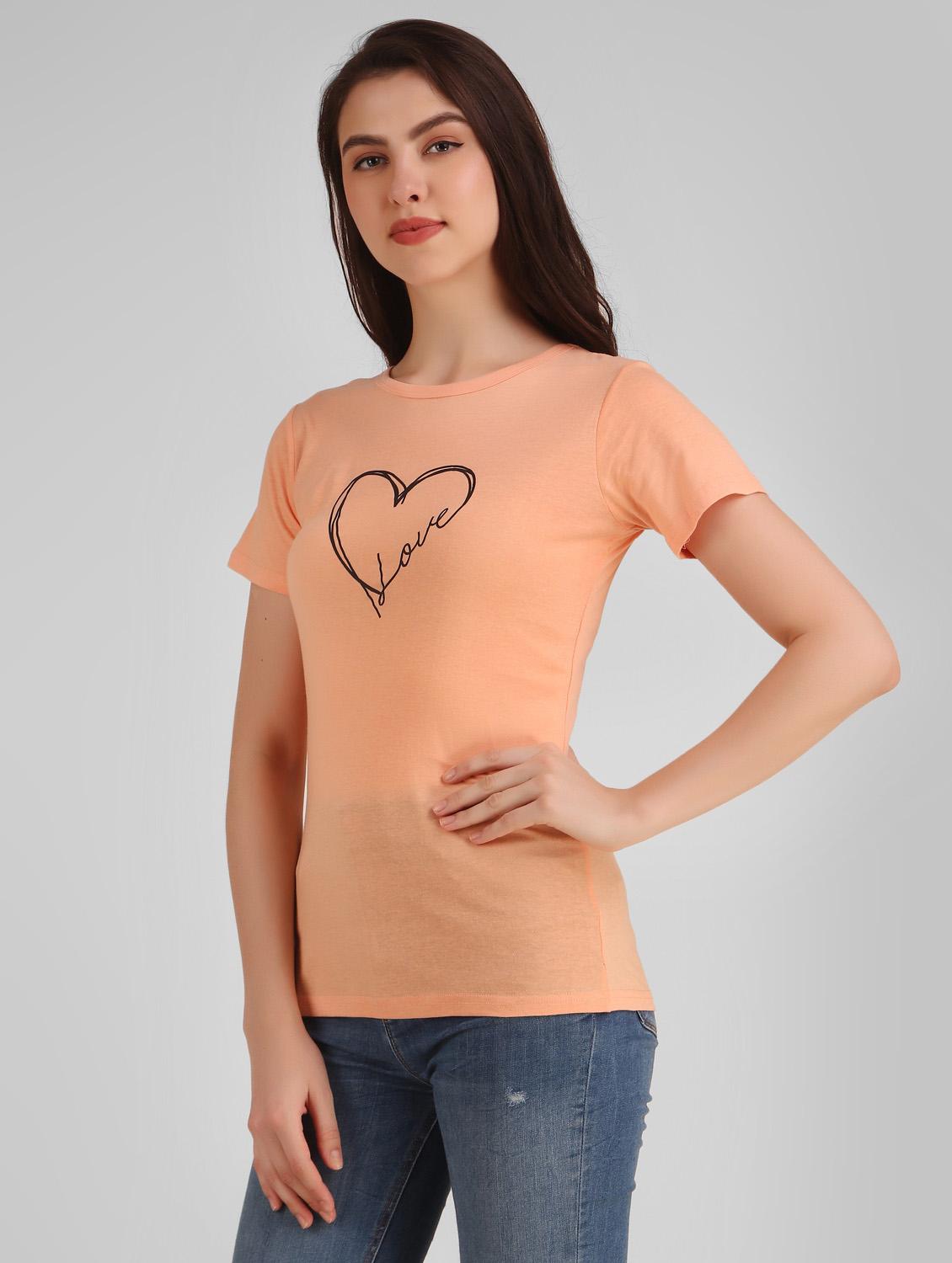 orange cotton blend regular tshirt - 19985747 - Standard Image - 1