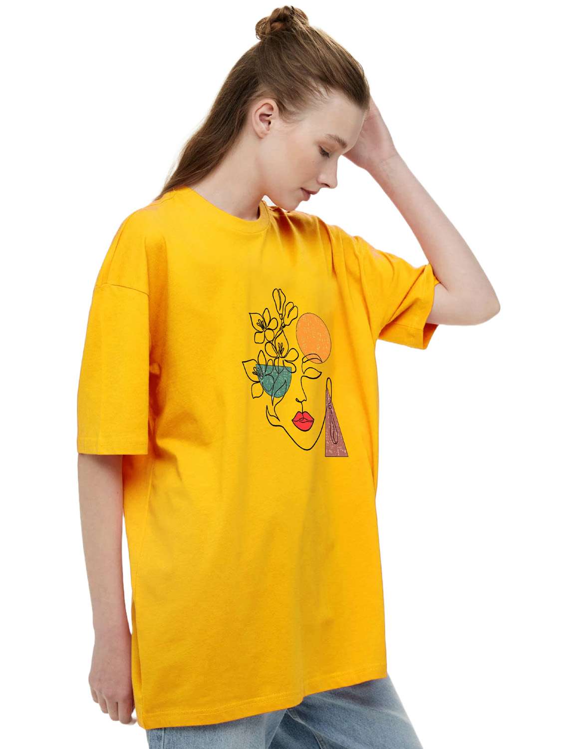 yellow cotton regular tshirt - 19985907 -  Standard Image - 1