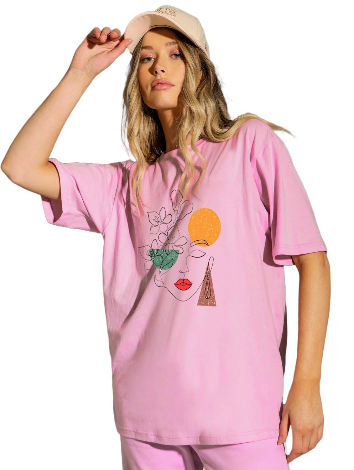 pink cotton regular tshirt - 19985953 - Standard Image - 1