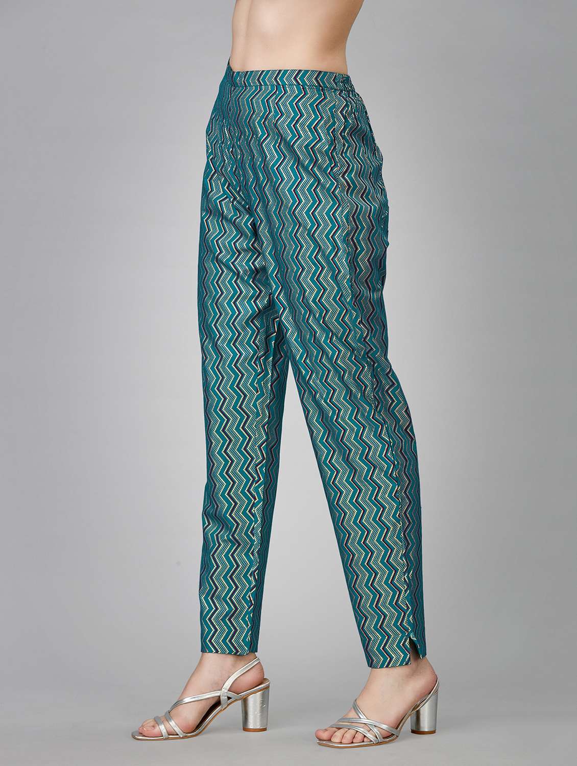 turquois printed kurta pant set - 19986017 - Standard Image - 4