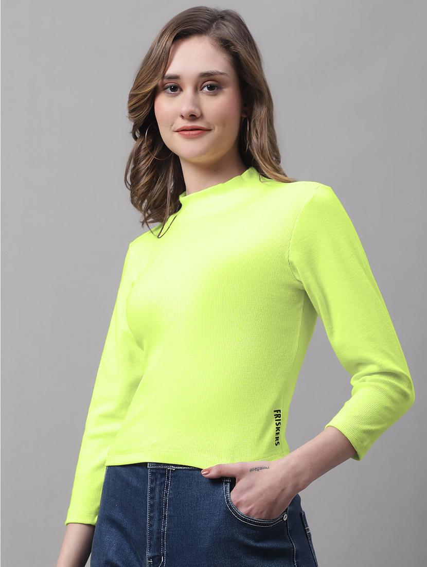 women solid mock neck long sleeves top - 19986076 -  Standard Image - 1