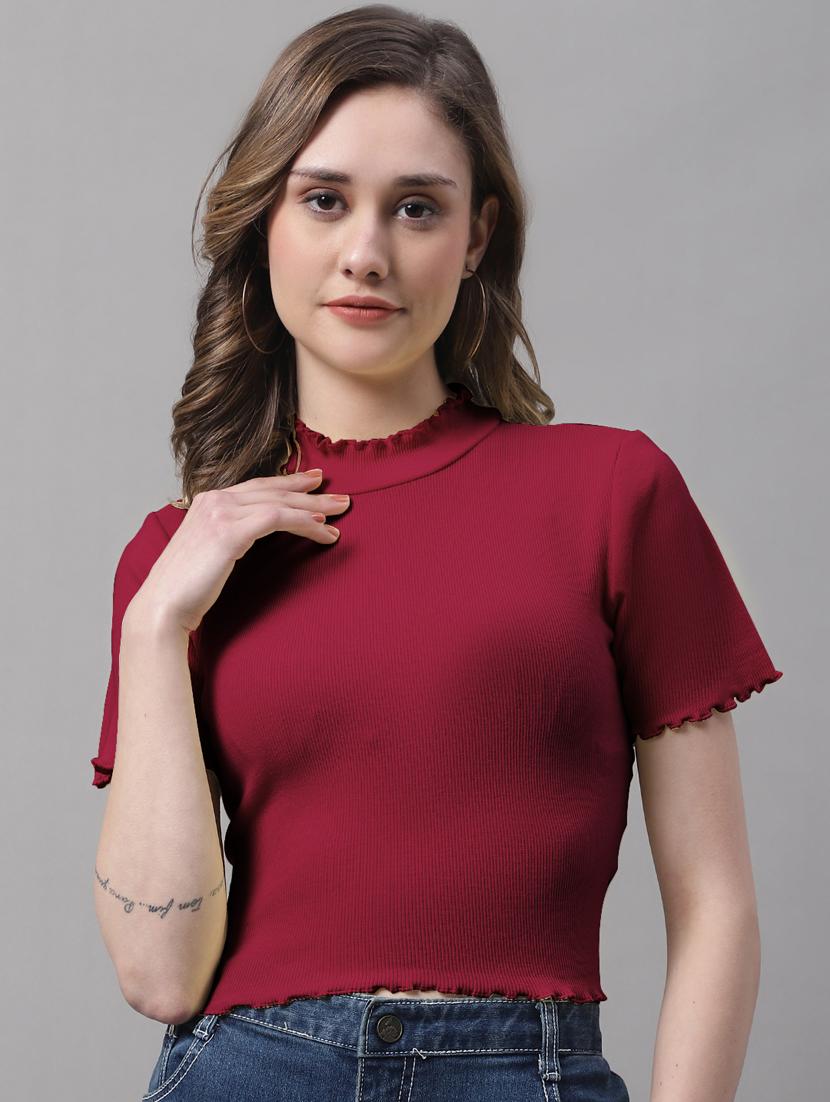 women's crop mock neck top - 19986088 - Zoom Image - 0