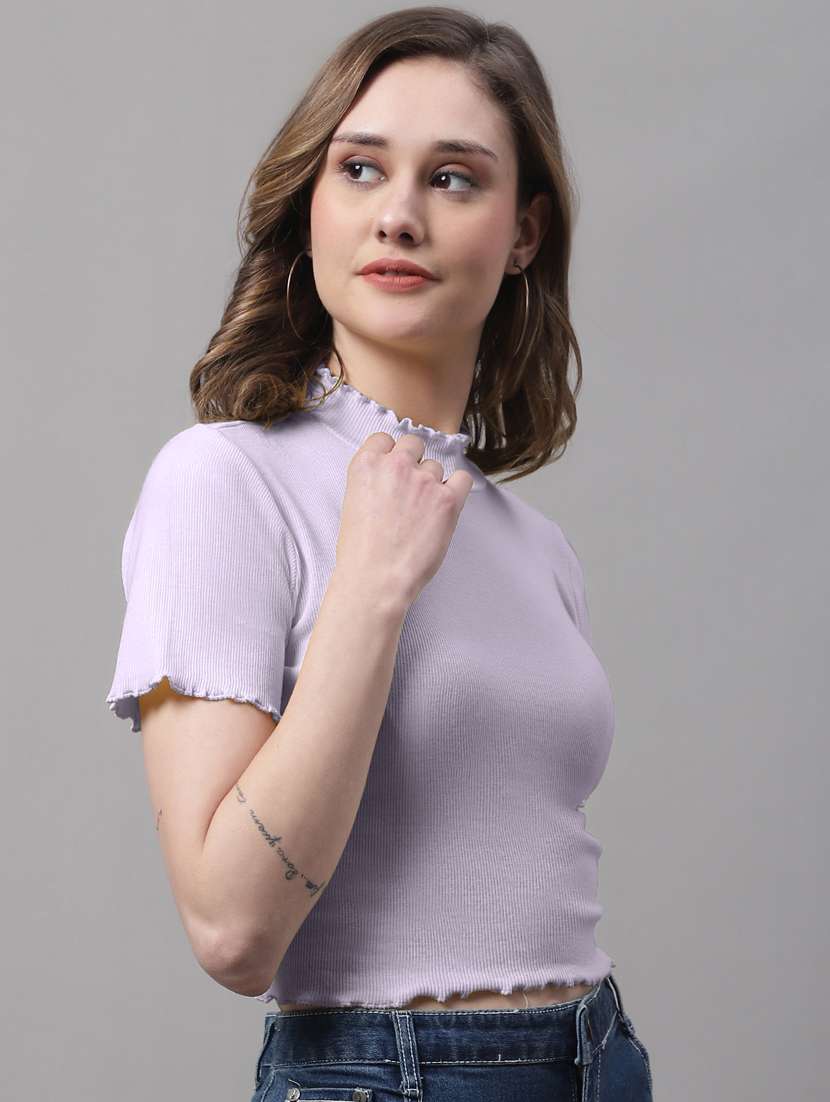 women's crop mock neck top - 19986089 -  Standard Image - 1