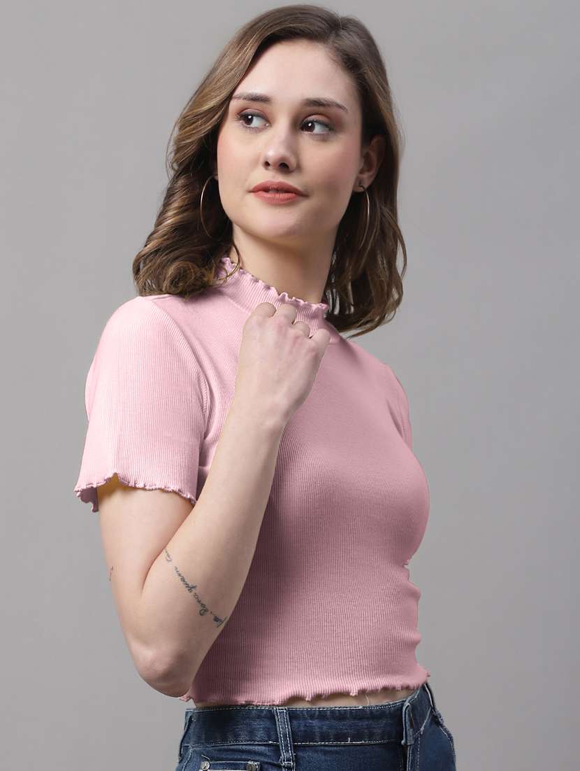 women's crop mock neck top - 19986094 -  Standard Image - 1