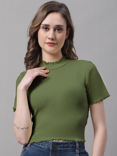 women's crop mock neck top - 19986096 - Standard Image - 0
