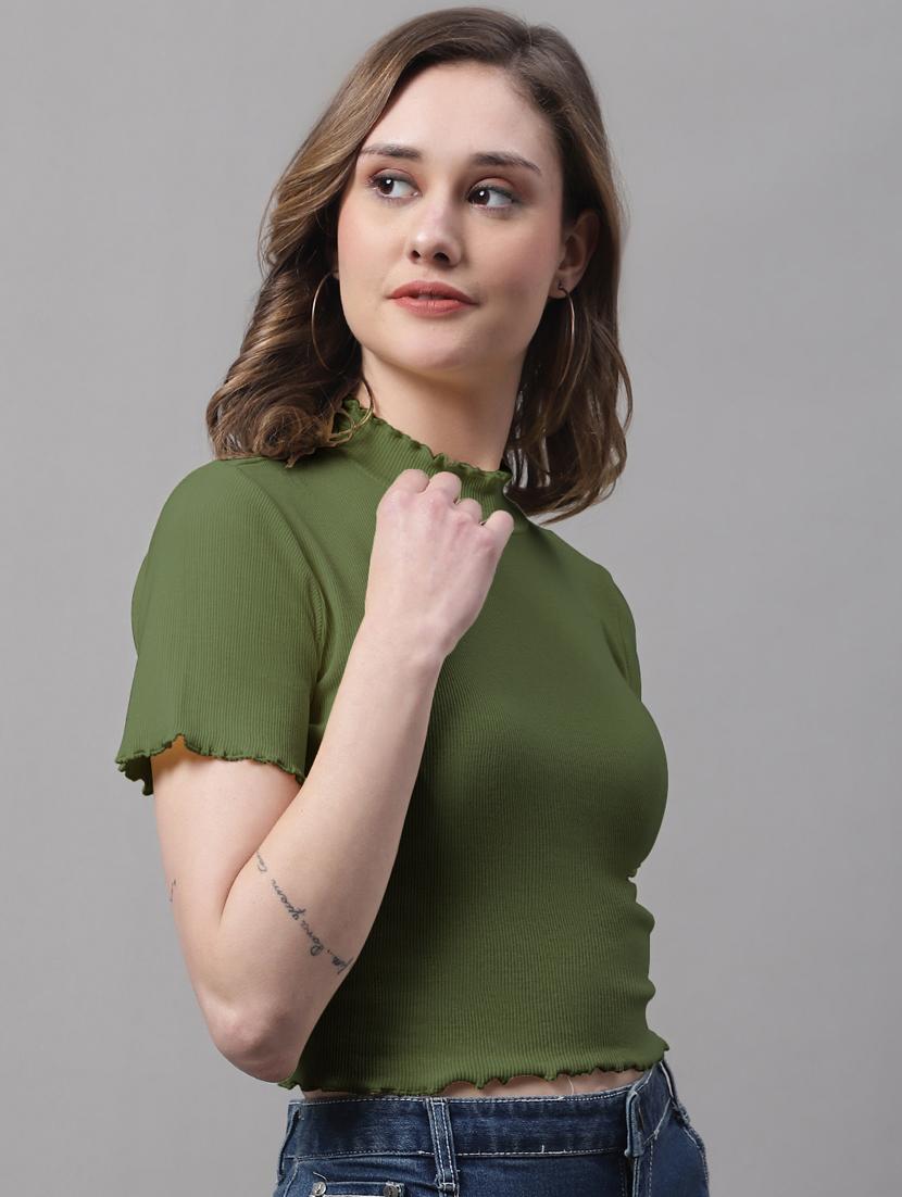 women's crop mock neck top - 19986096 - Standard Image - 1