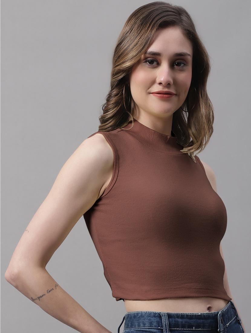 women's crop turtle neck top - 19986113 - Standard Image - 1