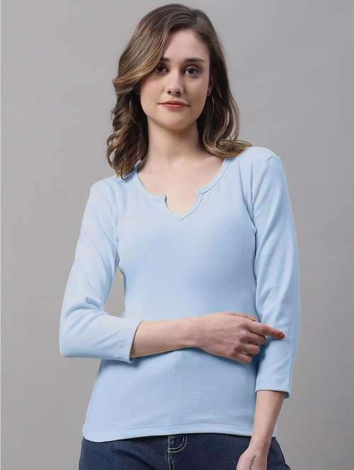 women's straight notch neck top - 19986150 - Standard Image - 0