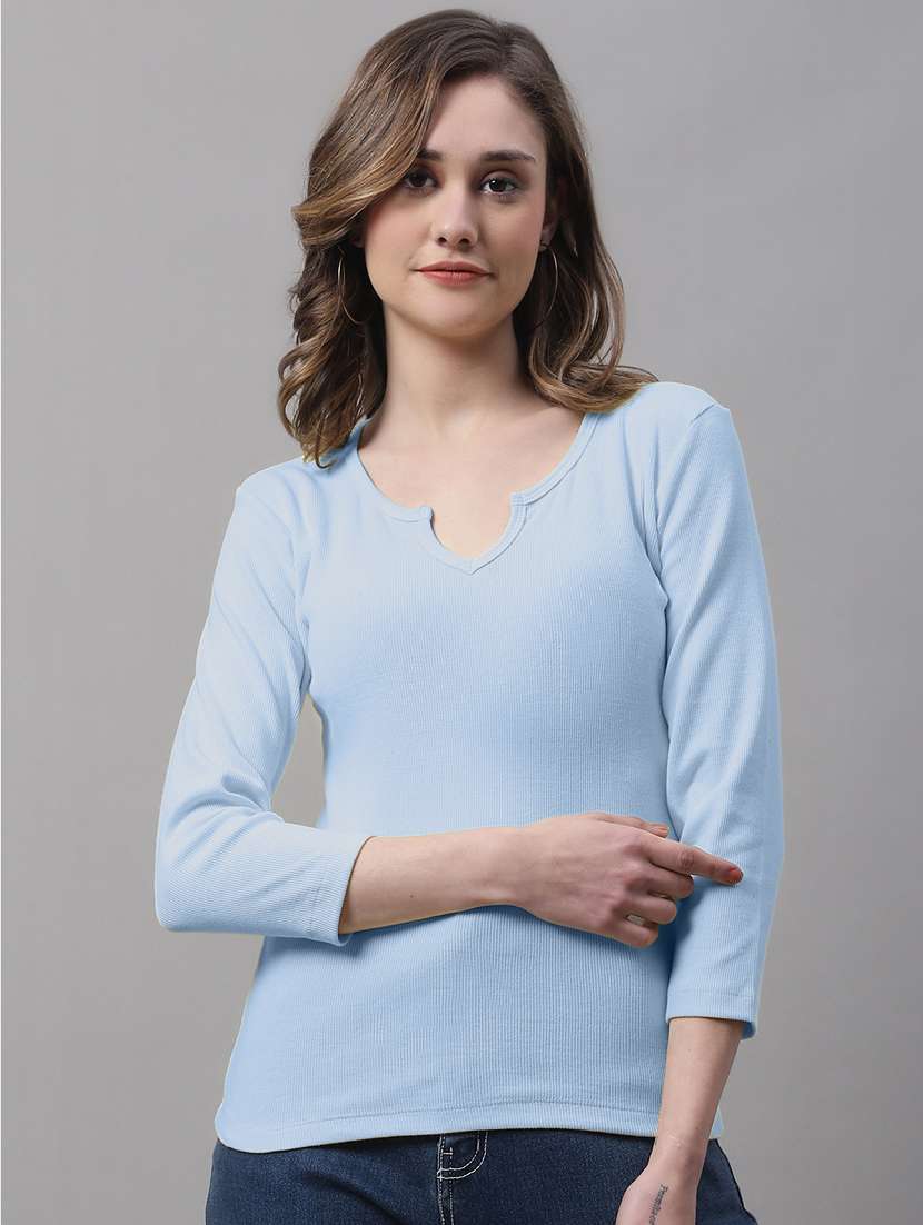 women's straight notch neck top - 19986150 - Zoom Image - 0