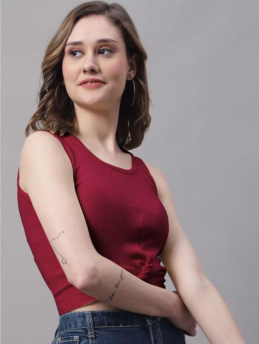 women's crop round neck top - 19986157 -  Standard Image - 1