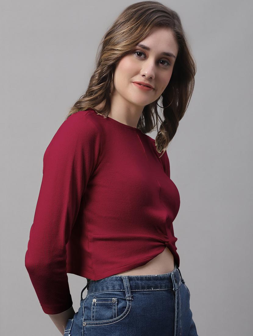 women's crop round neck top - 19986168 -  Standard Image - 1