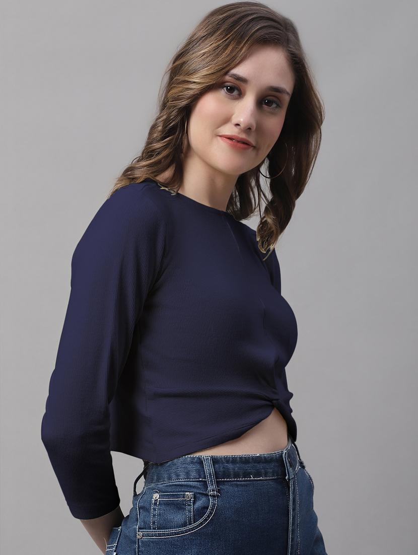 women's crop round neck top - 19986170 -  Standard Image - 1