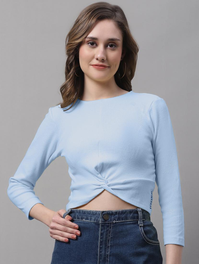 women's crop round neck top - 19986172 - Zoom Image - 0