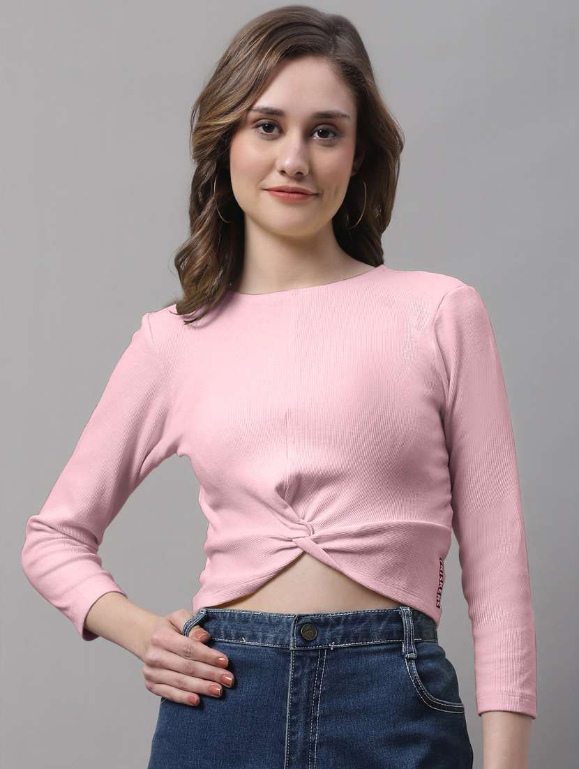 women's crop round neck top - 19986174 - Zoom Image - 0