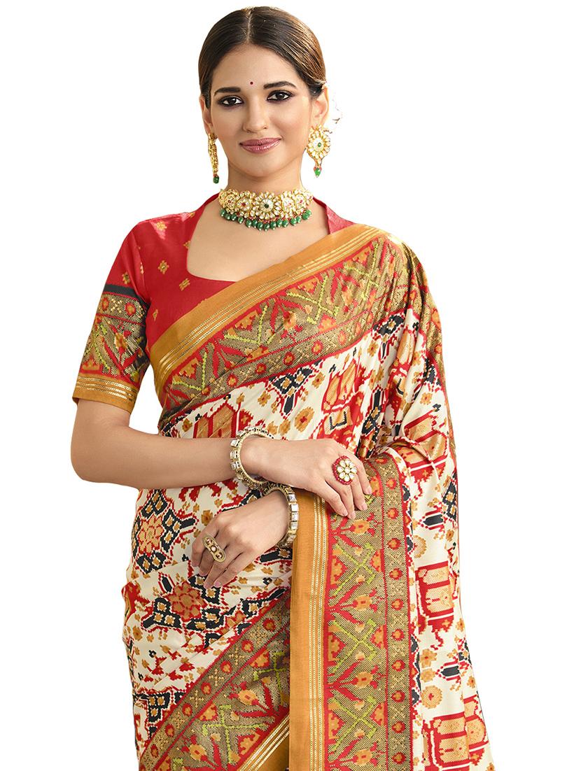 printed saree with blouse piece - 19986184 -  Standard Image - 1