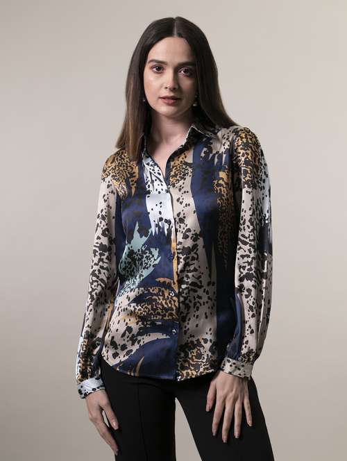 multi colored printed long sleeves regular shirt - 19986586 - Standard Image - 0