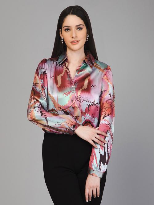 multi colored printed long sleeves regular shirt - 19986588 - Standard Image - 0