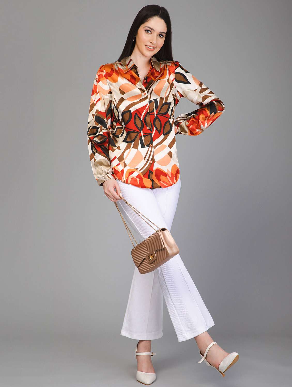 multi colored abstract print long sleeves regular shirt - 19986594 - Standard Image - 6