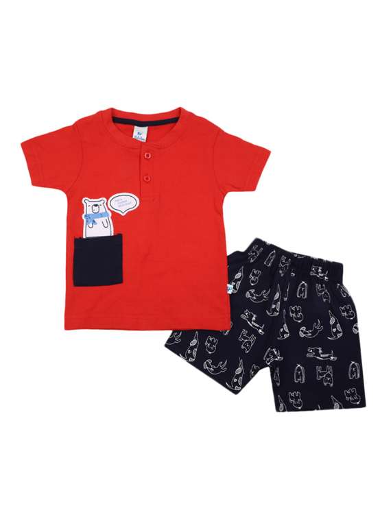 boys printed shorts set