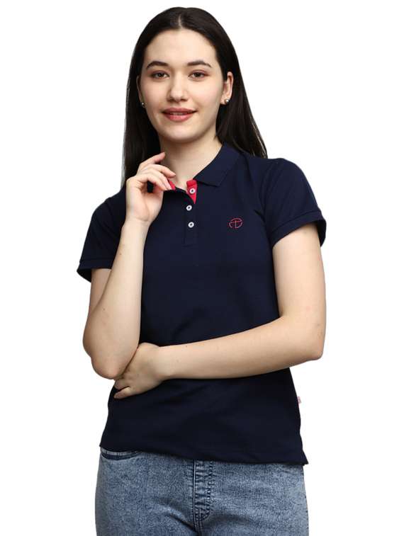 women's plain polo neck t-shirt