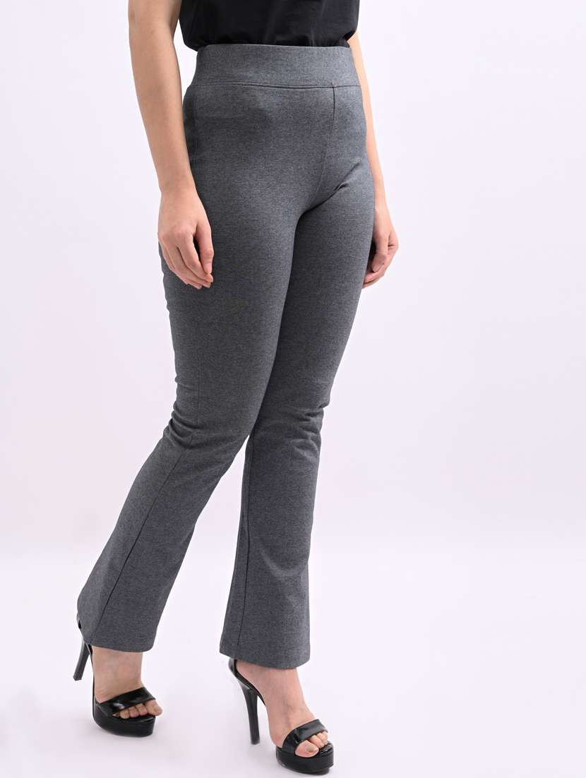 solid flat front bootcut trouser - 19987985 -  Standard Image - 1