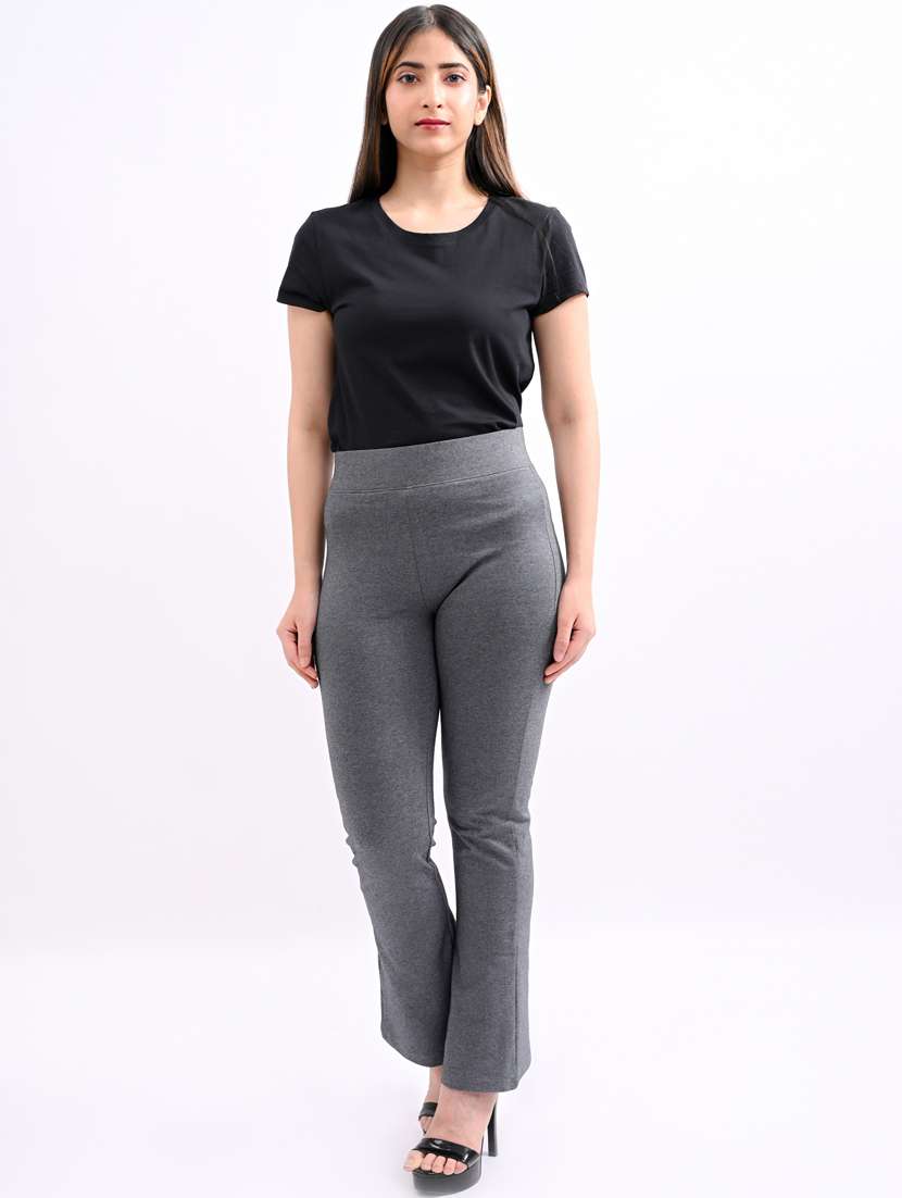 solid flat front bootcut trouser - 19987985 -  Standard Image - 4