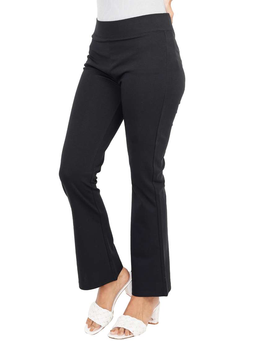 solid flat front bootcut trouser - 19987986 -  Standard Image - 1