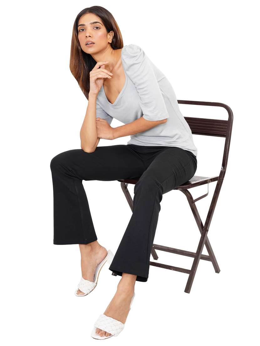 solid flat front bootcut trouser - 19987986 -  Standard Image - 4