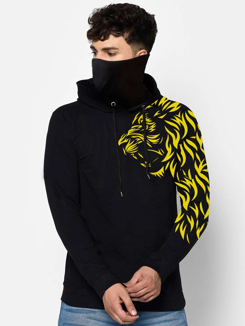 men's printed hooded sweatshirt