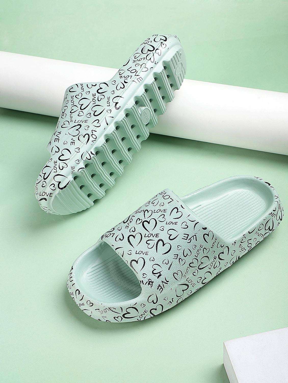 aqua green printed flip flop - 19988418 - Zoom Image - 0