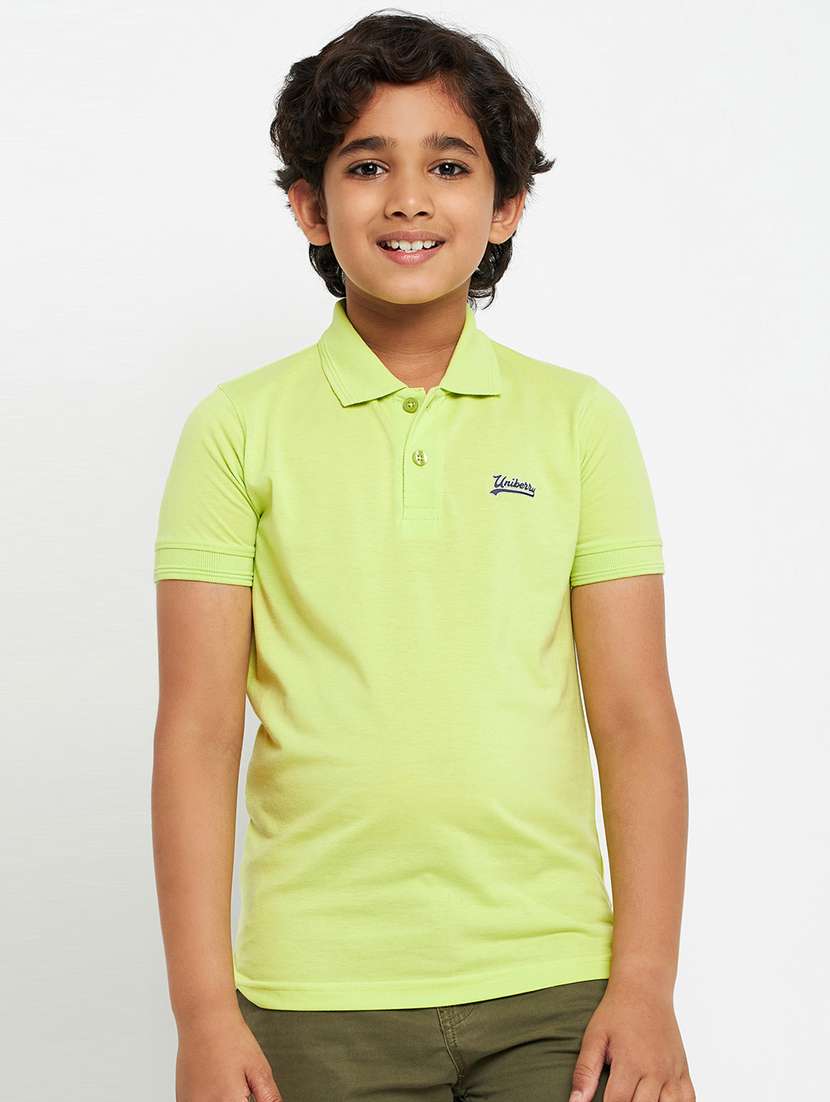 boys polo neck printed t-shirt