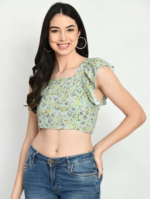women's crop square neck top - 19988506 - Standard Image - 0